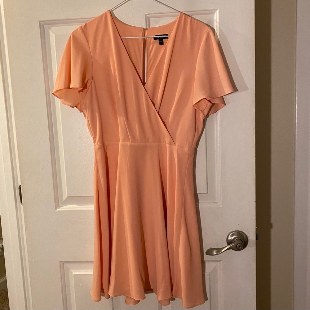 Express peach colored chiffon dress